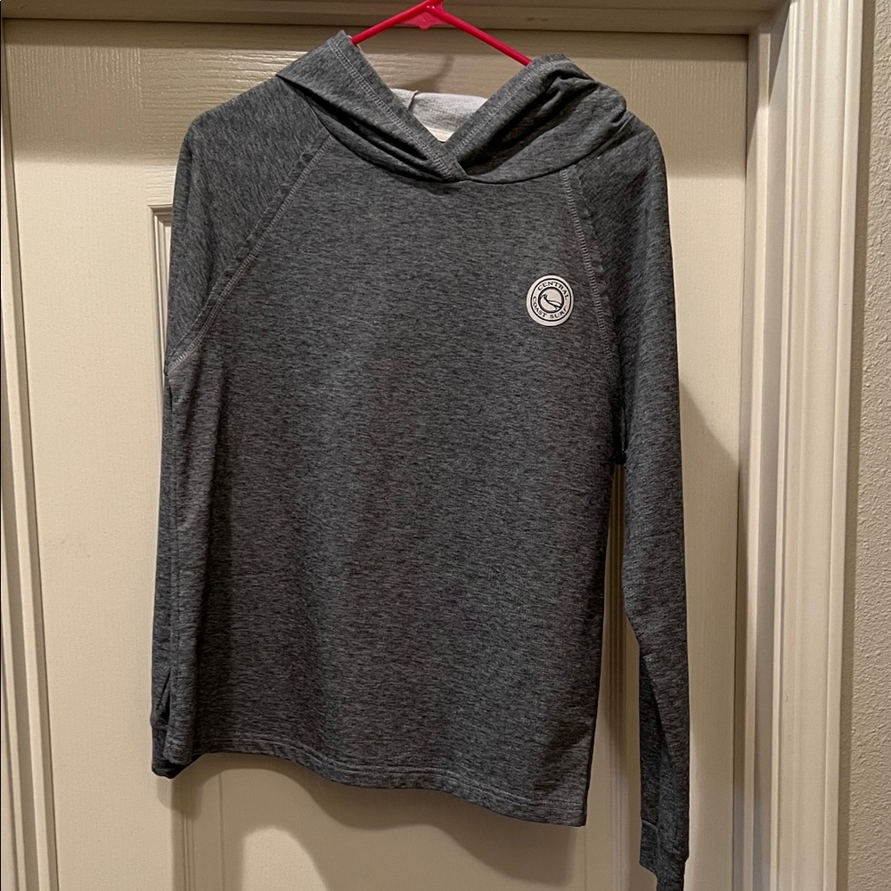 Gray Hooded Lightweight Pullover Central Coast Surf Logo Medium